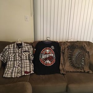 Affliction shirts size large